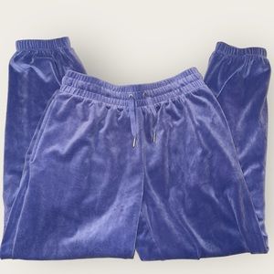 Purple velour sweat pants